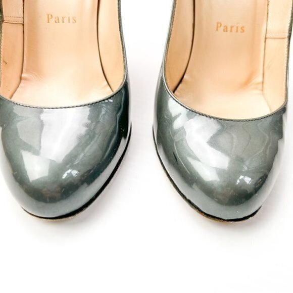 CHRISTIAN LOUBOUTIN Ron Ron 100 Patent Leather Pumps size 7 Red Bottoms - Picture 7 of 15